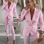 Maria | Fato Feminino Sofisticado de Duplo Abotoamento com Corte Ajustado - Ines Braga