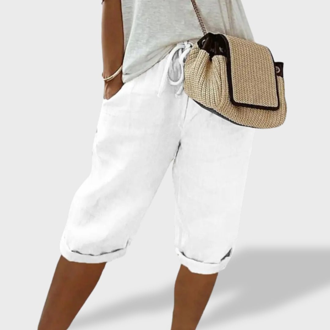 Mariana™ ｜ Calções Leves de Algodão e Linho - Ines Braga