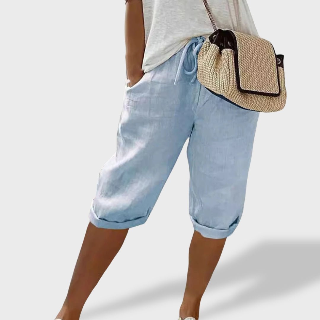 Mariana™ ｜ Calções Leves de Algodão e Linho - Ines Braga