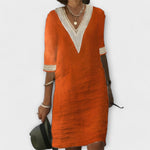 Mariana - Vestido feminino de algodão e linho - Ines Braga