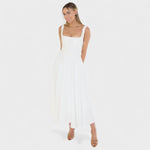 Maribel - Vestido Midi com decote quadrado - Ines Braga