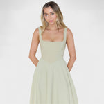 Maribel - Vestido Midi com decote quadrado - Ines Braga