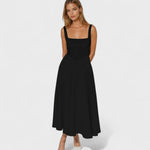 Maribel - Vestido Midi com decote quadrado - Ines Braga