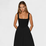 Maribel - Vestido Midi com decote quadrado - Ines Braga