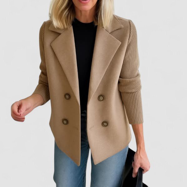 Marta™ | Casaco Elegante Com Mangas em Malha - Ines Braga