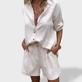 Matilde™｜Conjunto de Linho Leve de Verão - Ines Braga