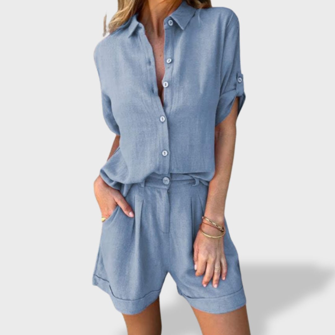 Matilde™｜Conjunto de Linho Leve de Verão - Ines Braga