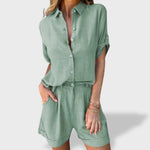 Matilde™｜Conjunto de Linho Leve de Verão - Ines Braga