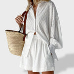 Maud | Conjunto de camisa e shorts de linho chique - Ines Braga