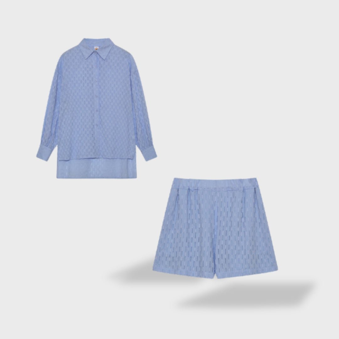 Maud | Conjunto de camisa e shorts de linho chique - Ines Braga