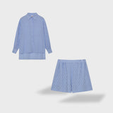 Maud | Conjunto de camisa e shorts de linho chique - Ines Braga