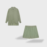 Maud | Conjunto de camisa e shorts de linho chique - Ines Braga