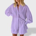 Maud | Conjunto de camisa e shorts de linho chique - Ines Braga