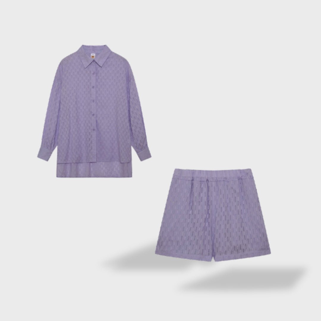 Maud | Conjunto de camisa e shorts de linho chique - Ines Braga