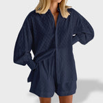 Maud | Conjunto de camisa e shorts de linho chique - Ines Braga