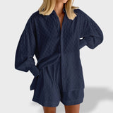 Maud | Conjunto de camisa e shorts de linho chique - Ines Braga