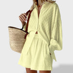 Maud | Conjunto de camisa e shorts de linho chique - Ines Braga