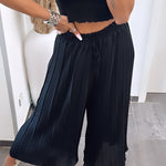 Maya | Calças Plissadas Pretas — Conforto Leve, Corte Fluido - Ines Braga