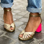 Milviana | Sandálias clássicas com tira no tornozelo e biqueira aberta - Ines Braga