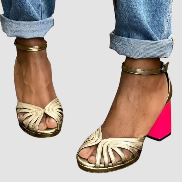 Milviana | Sandálias clássicas com tira no tornozelo e biqueira aberta - Ines Braga