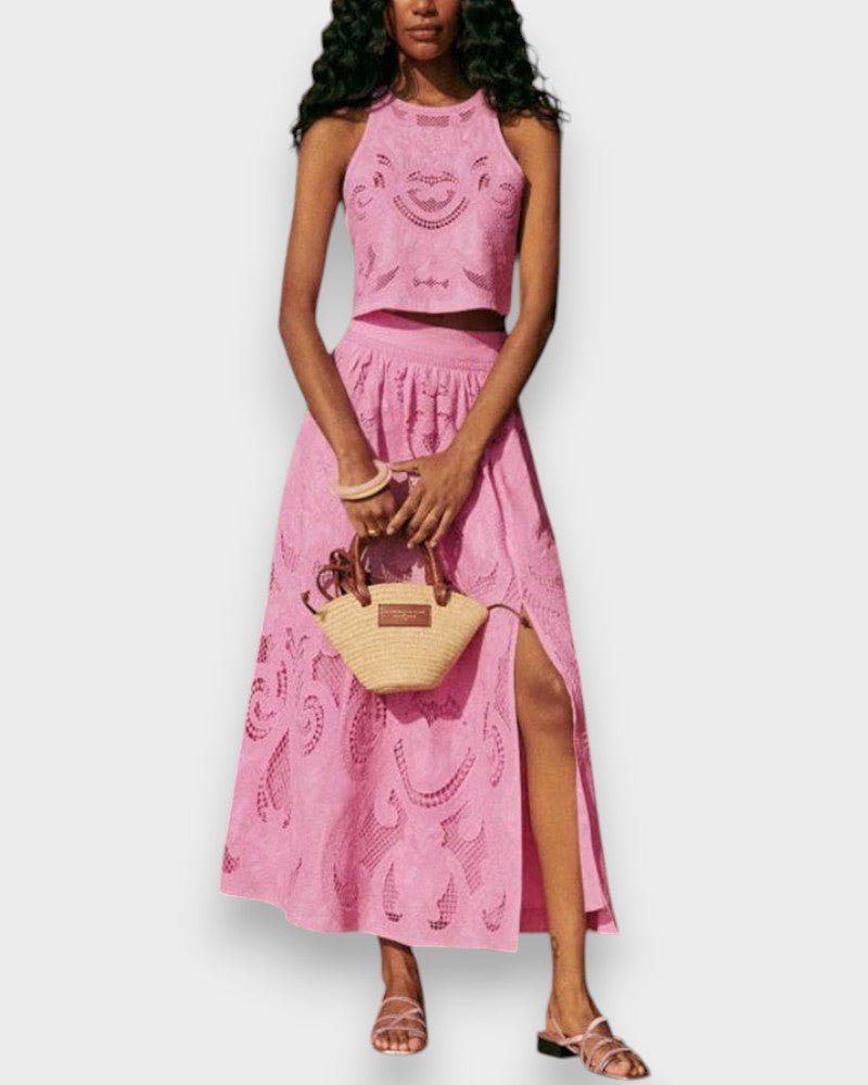 Moise | Conjunto Rosa em Renda - Ines Braga