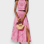 Moise | Conjunto Rosa em Renda - Ines Braga