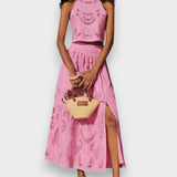 Moise | Conjunto Rosa em Renda - Ines Braga