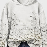 Moletom com Capuz em Renda de Campo Verde - Ines Braga