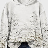 Moletom com Capuz em Renda de Campo Verde - Ines Braga