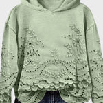 Moletom com Capuz em Renda de Campo Verde - Ines Braga