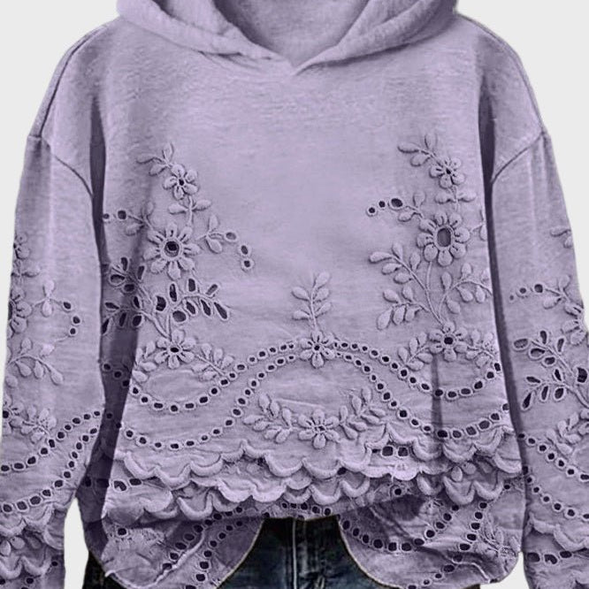 Moletom com Capuz em Renda de Campo Verde - Ines Braga