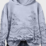 Moletom com Capuz em Renda de Campo Verde - Ines Braga