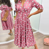 Monica™ | Vestido Elegante de Bolinhas - Ines Braga