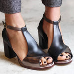 Nadaria | Sandálias pretas com salto alto e biqueira aberta em patchwork - Ines Braga