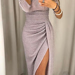 Natália | Vestido chique com ombros à mostra - Ines Braga