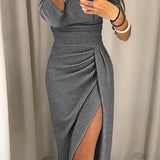 Natália | Vestido chique com ombros à mostra - Ines Braga