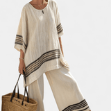 Noémia | Conjunto Elegante De Linho Bambu Daisy Confortável - Ines Braga