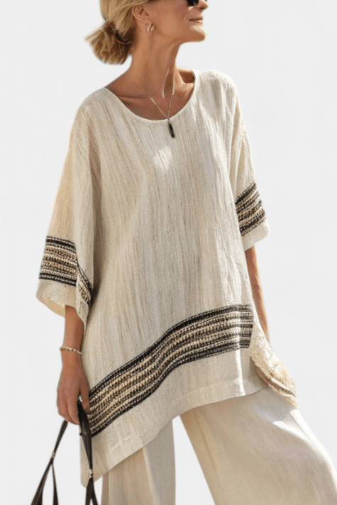 Noémia | Conjunto Elegante De Linho Bambu Daisy Confortável - Ines Braga