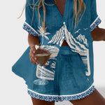 Norellia™ | Conjunto curto de linho leve e versátil para o verão - Ines Braga