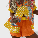 Norellia™ | Conjunto curto de linho leve e versátil para o verão - Ines Braga