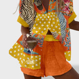 Norellia™ | Conjunto curto de linho leve e versátil para o verão - Ines Braga