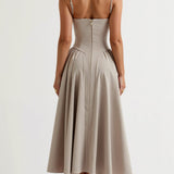 Odette Élégance | Vestido midi com corpete estruturado - Ines Braga