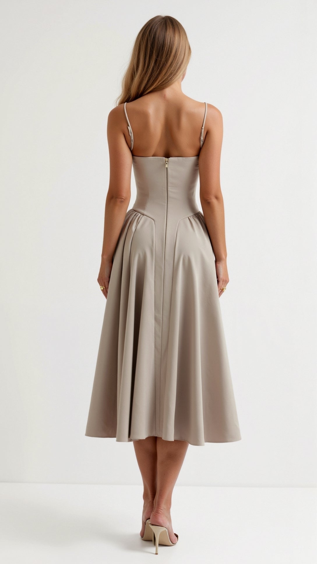 Odette Élégance | Vestido midi com corpete estruturado - Ines Braga