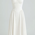 Odette Élégance | Vestido midi com corpete estruturado - Ines Braga