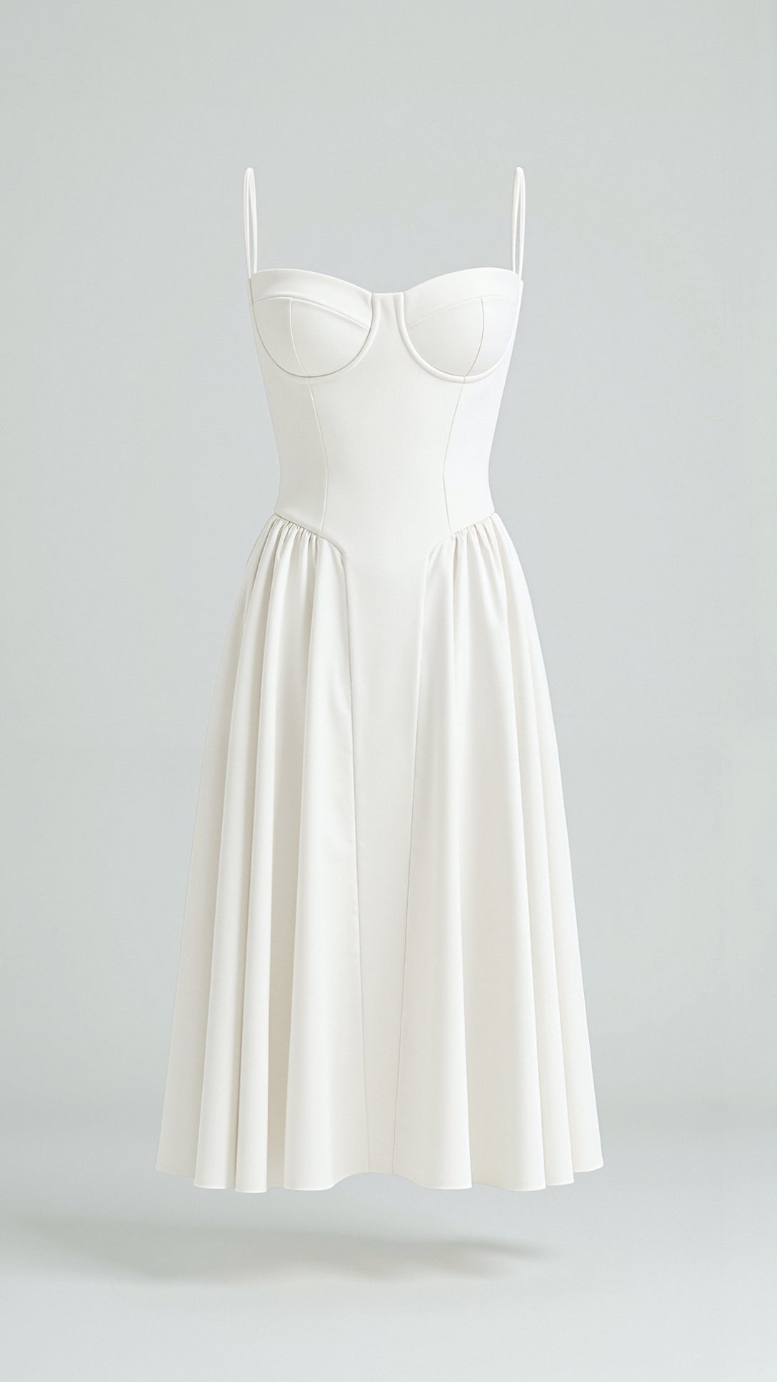 Odette Élégance | Vestido midi com corpete estruturado - Ines Braga