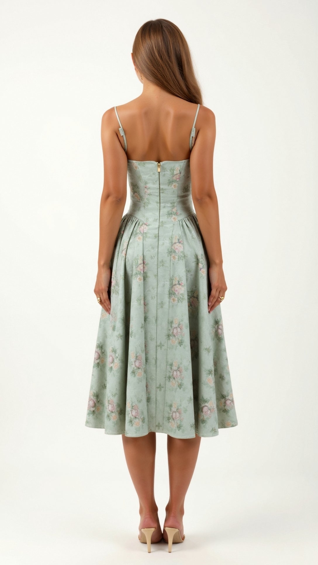 Odette Élégance | Vestido midi com corpete estruturado - Ines Braga