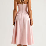 Odette Élégance | Vestido midi com corpete estruturado - Ines Braga