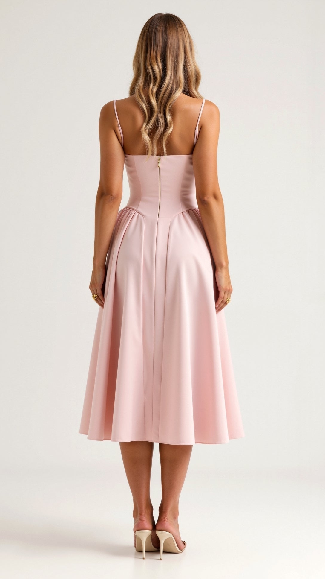 Odette Élégance | Vestido midi com corpete estruturado - Ines Braga