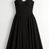 Odette Élégance | Vestido midi com corpete estruturado - Ines Braga