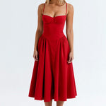 Odette Élégance | Vestido midi com corpete estruturado - Ines Braga